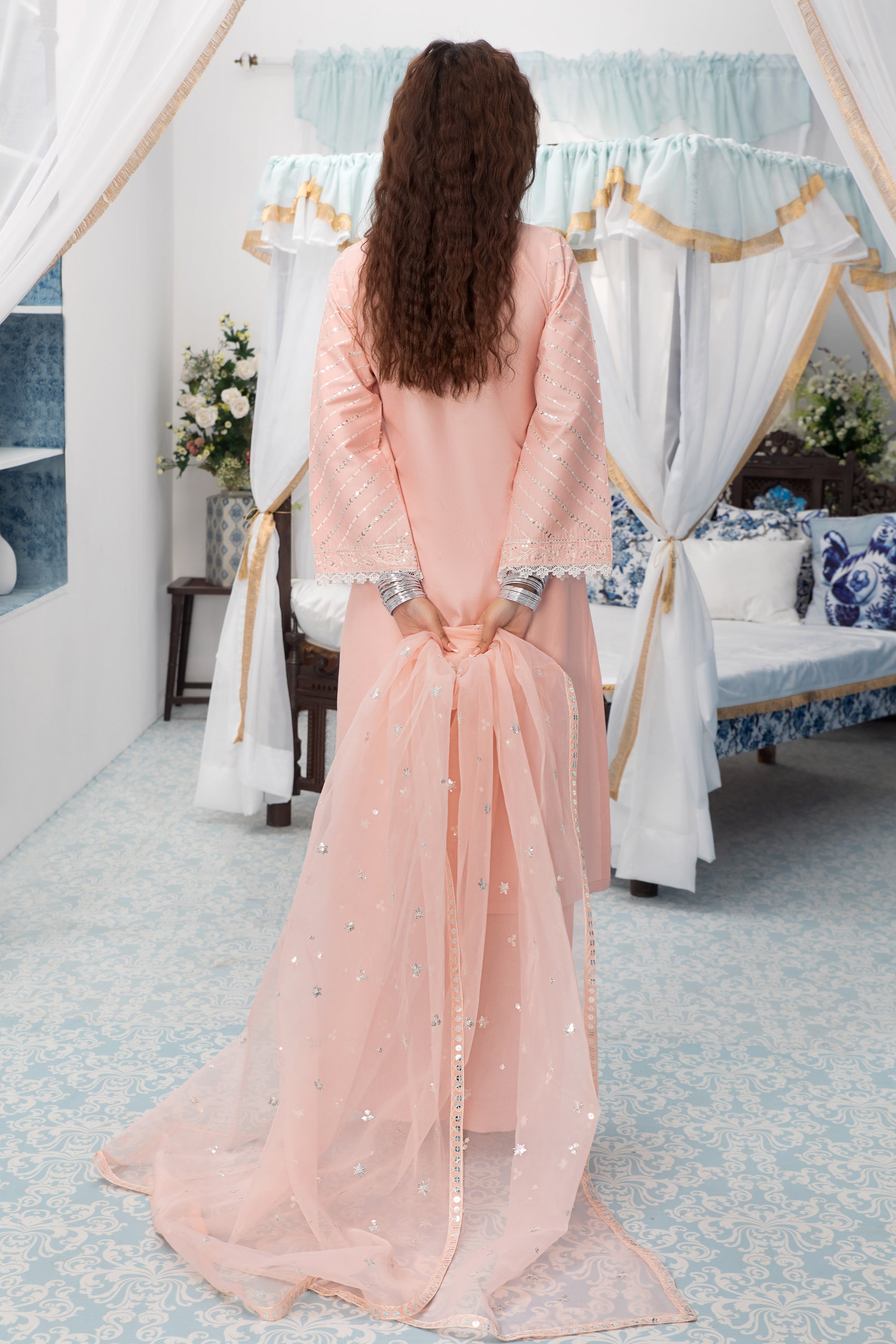 Blush Bloom – Traditional Embroidered 3-Piece Set