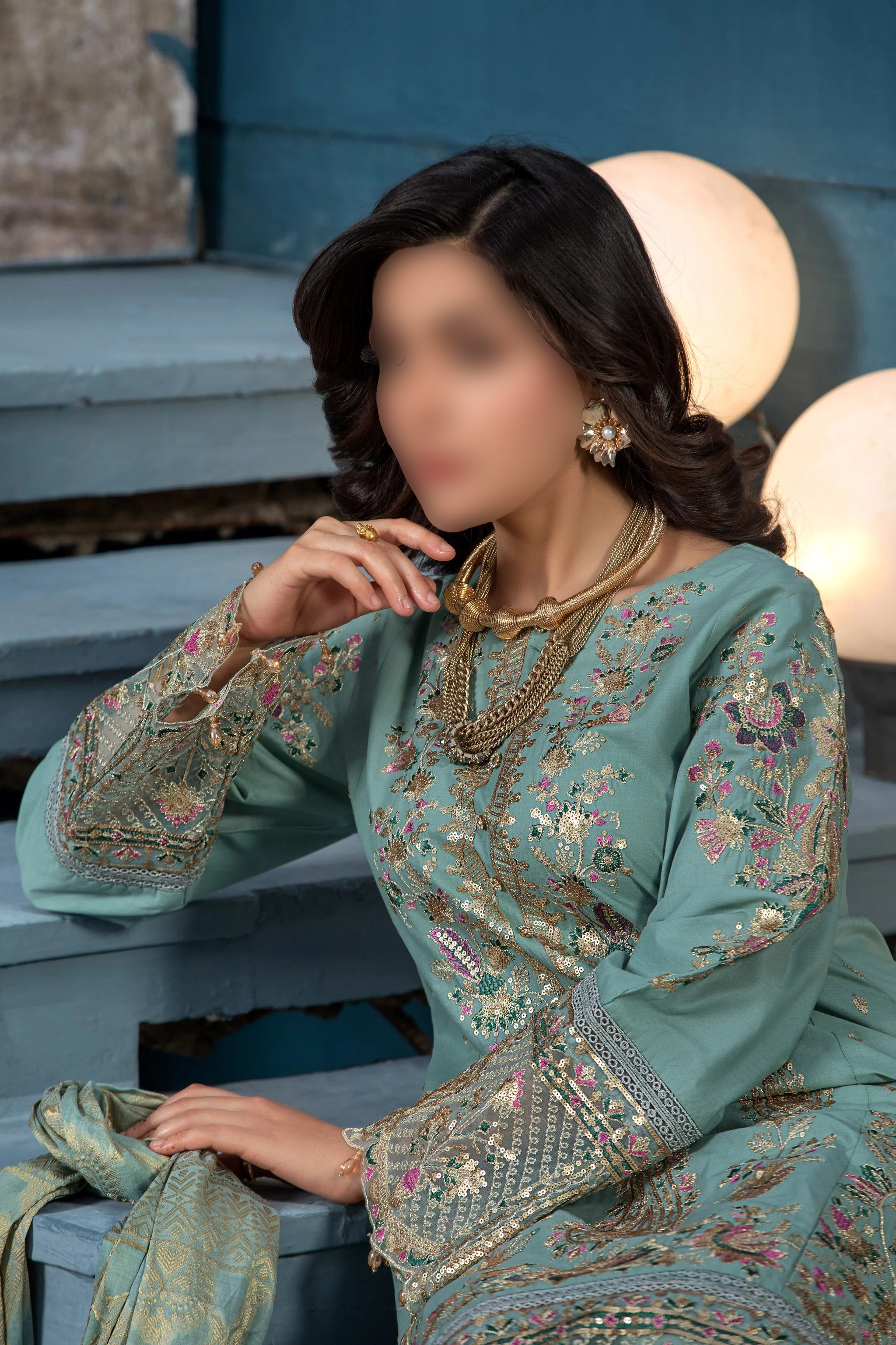 Fancy Traditional Wear - Embroidered 3-Piece Set