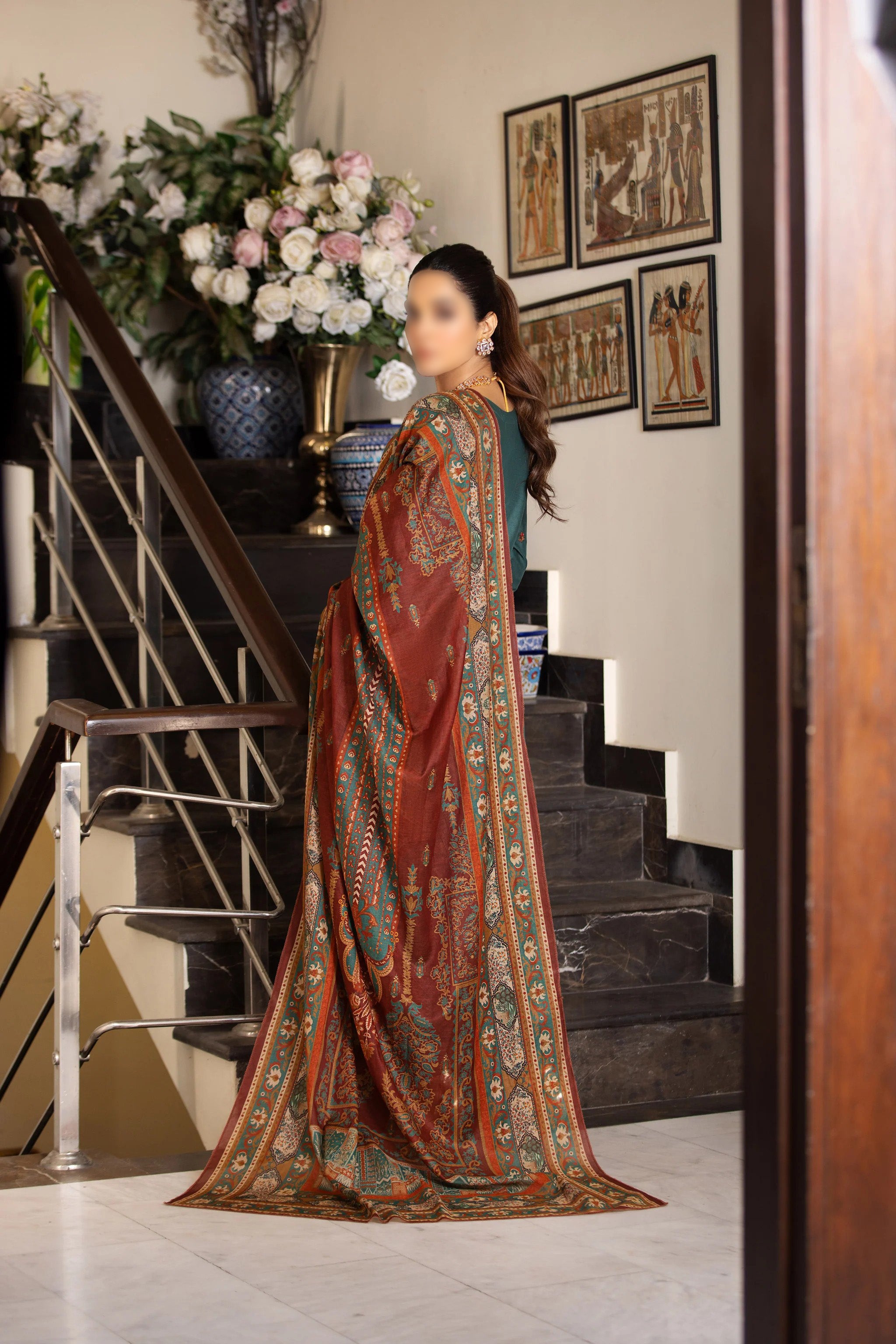 Green Traditional Wear - Embroidered 3-Piece Set