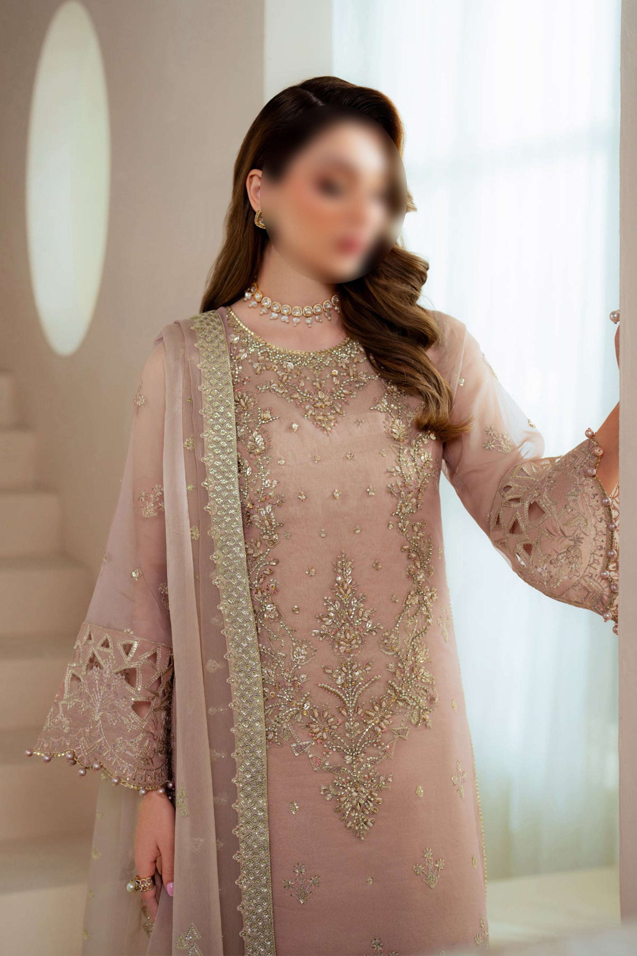 Soft Pink – Traditional Embroidered 3-Piece Set