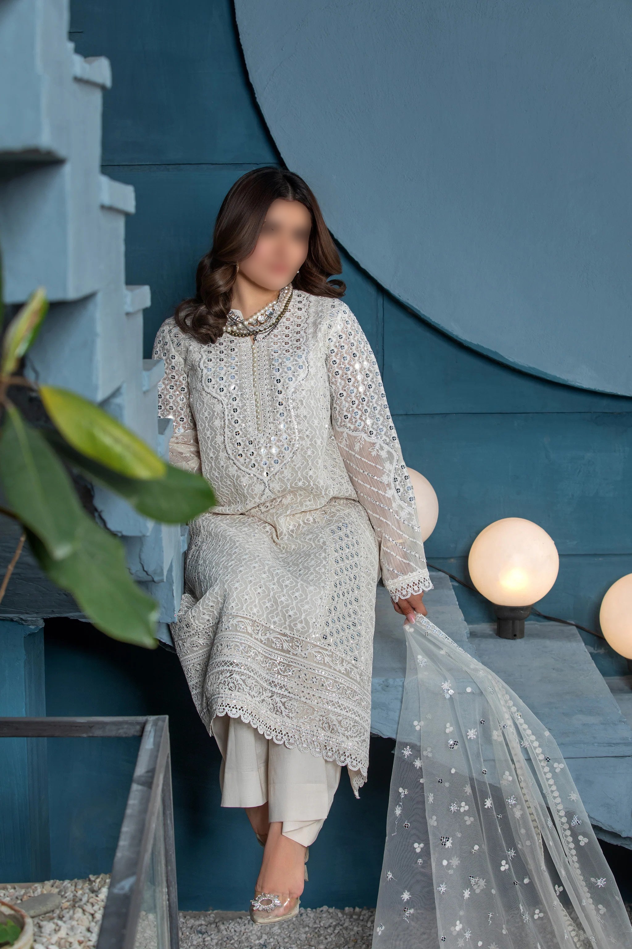 Pearl Traditional Wear - Embroidered 3-Piece Set