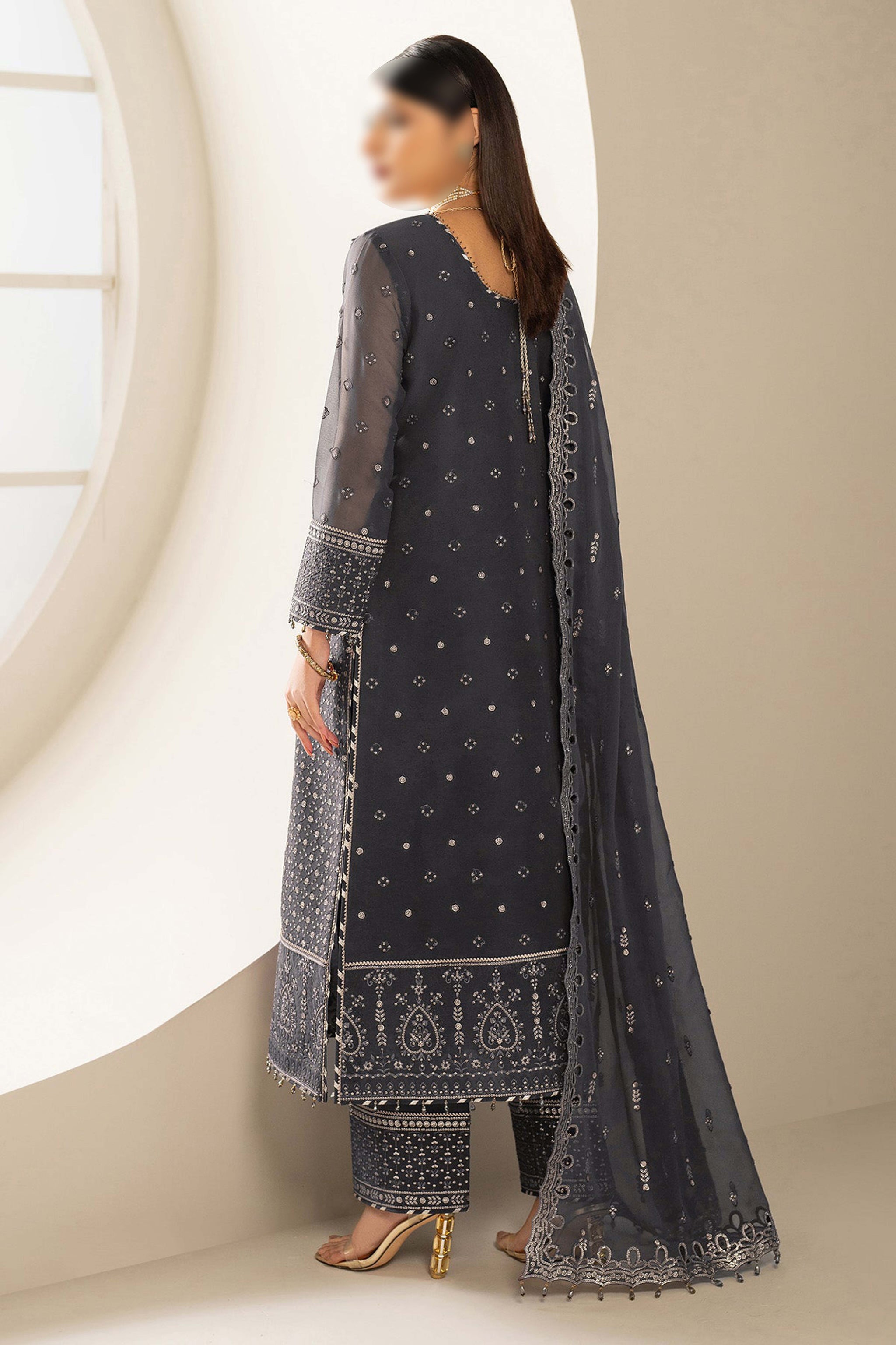 Grey – Traditional Embroidered 3-Piece Set