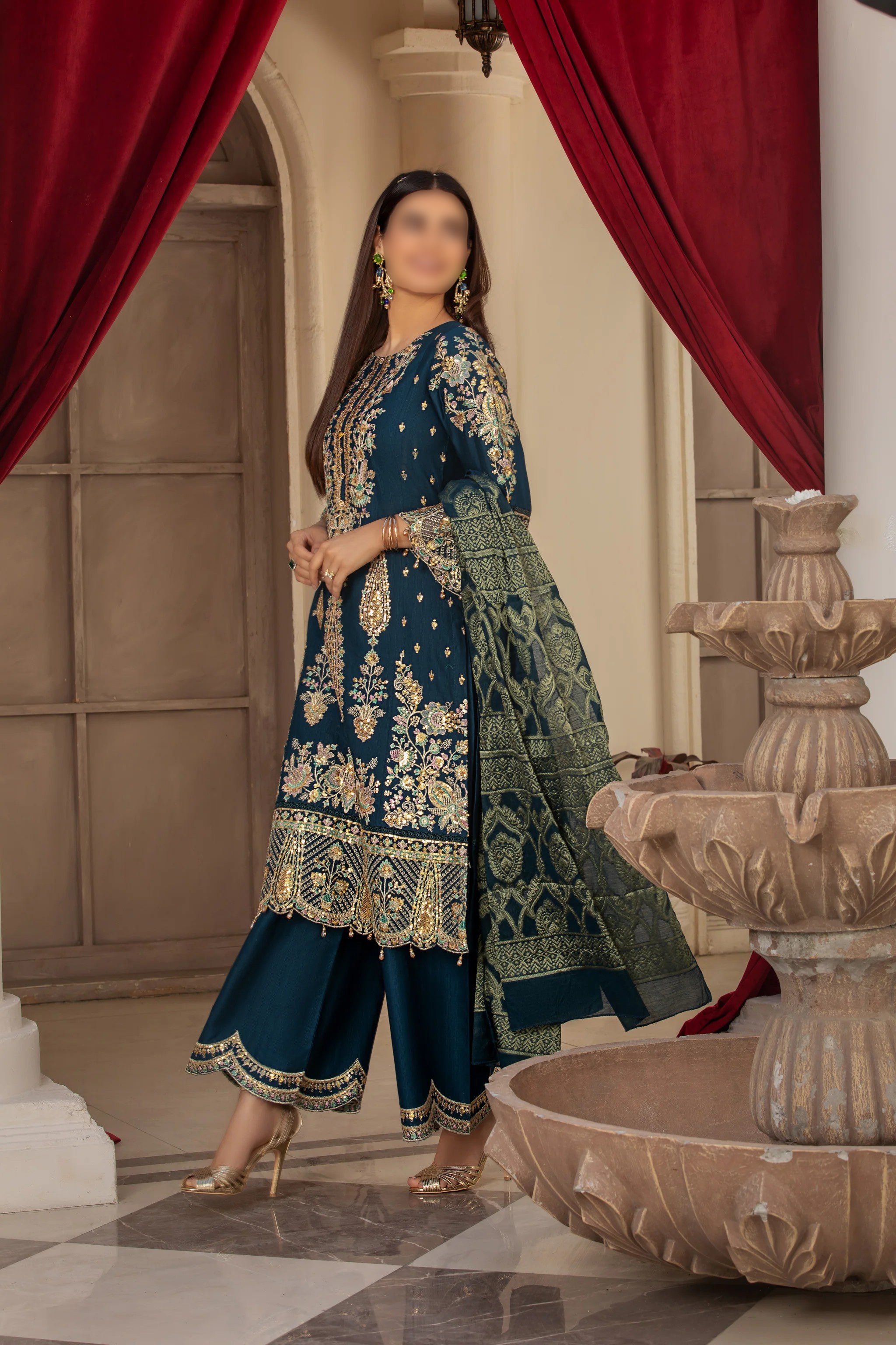 Zinc Traditional Wear - Embroidered 3-Piece Set