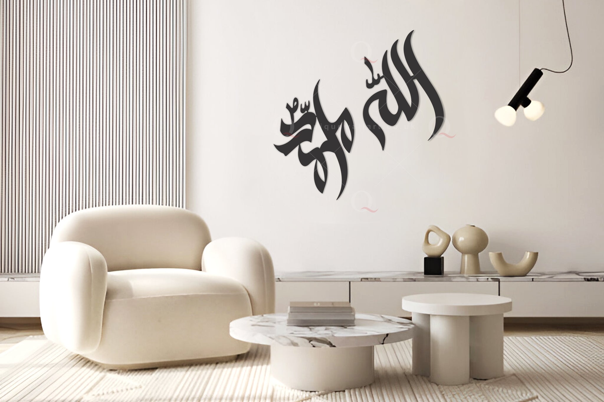 Allah Muhammad calligraphy Wall Art 3D Stainless Steel