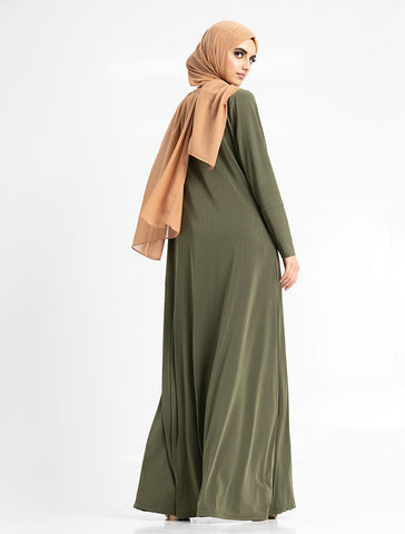 Khaki Inigo Abaya Uniquewallart Abaya For Women Back Side