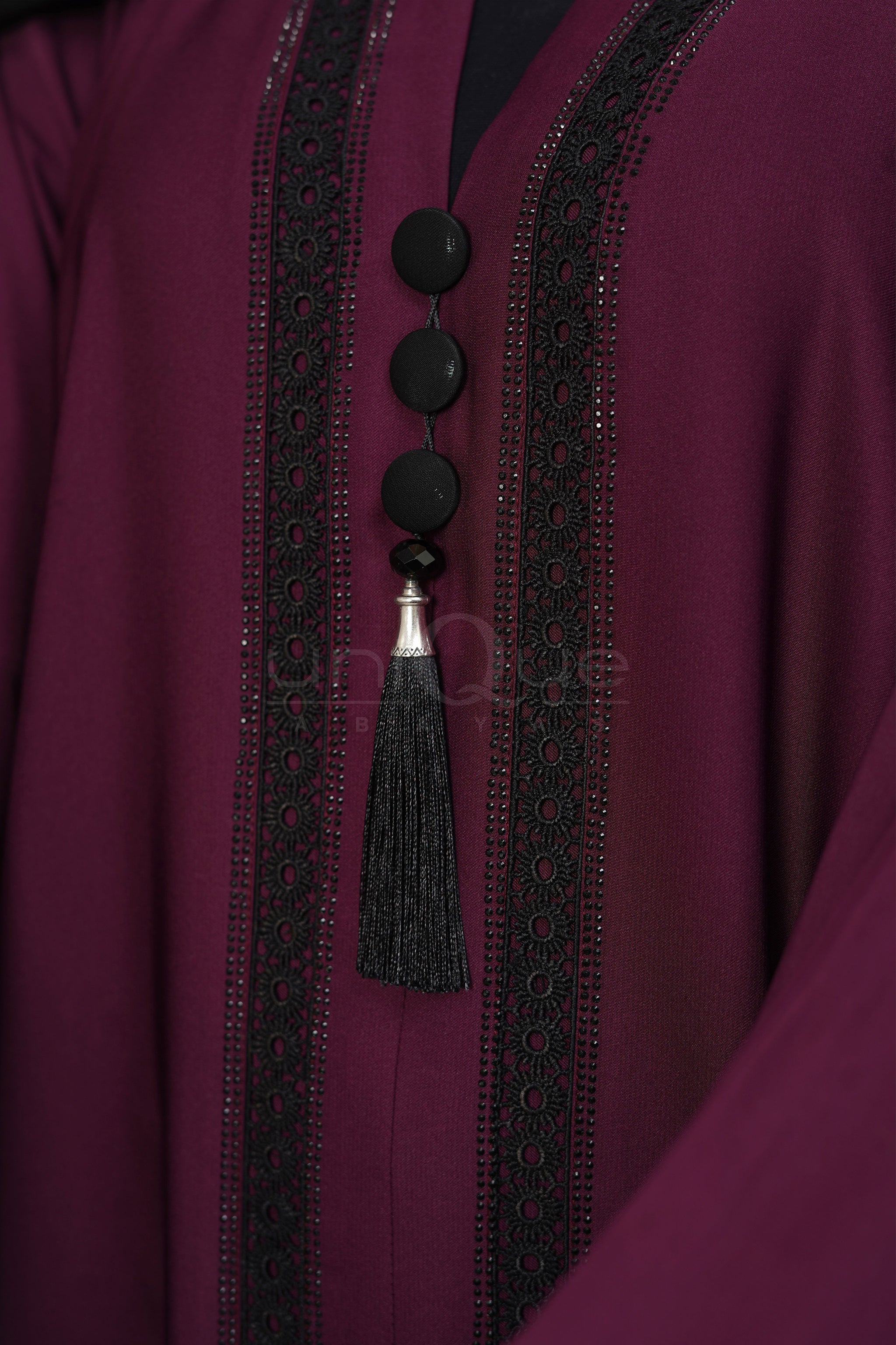 Silky Abaya Beautiful Muslim Women Clothing Khaki by Uniquewallart Abaya for Women, Front Side Close-Up