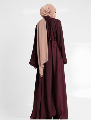 Maroon Empress Closed Abaya For Muslim Women Uniquewallart Abaya For Women Back Side