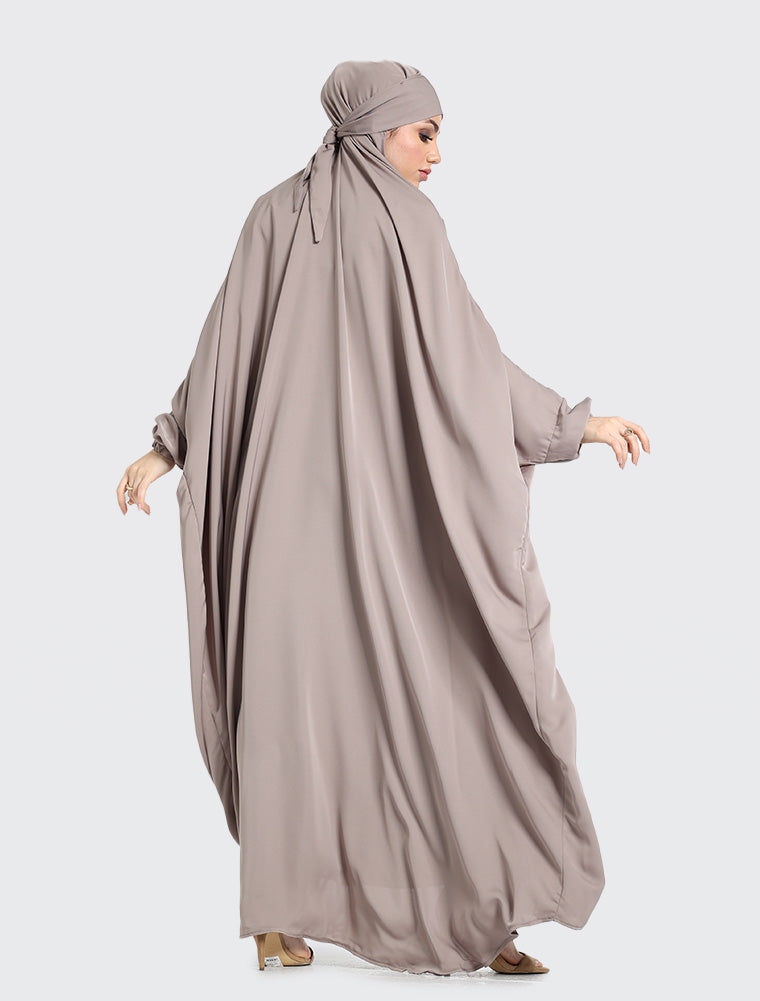 Mocha 1 Piece Jilbab Uniquewallart Affordable Abayas Back Side