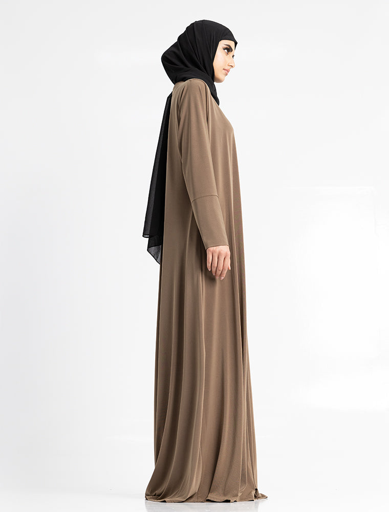 Mocha Inigo Abaya Uniquewallart Abaya for Women Right Side