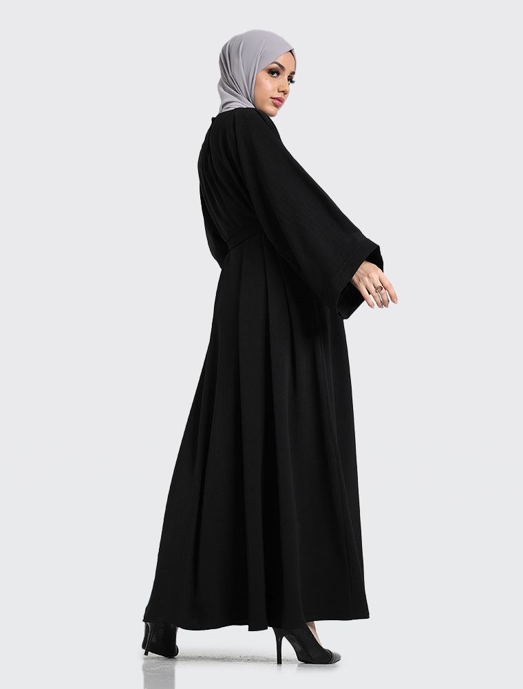 Winter Abaya Muslim Women Cothing Black by Uniquewallart Abaya for Women, Back Side View