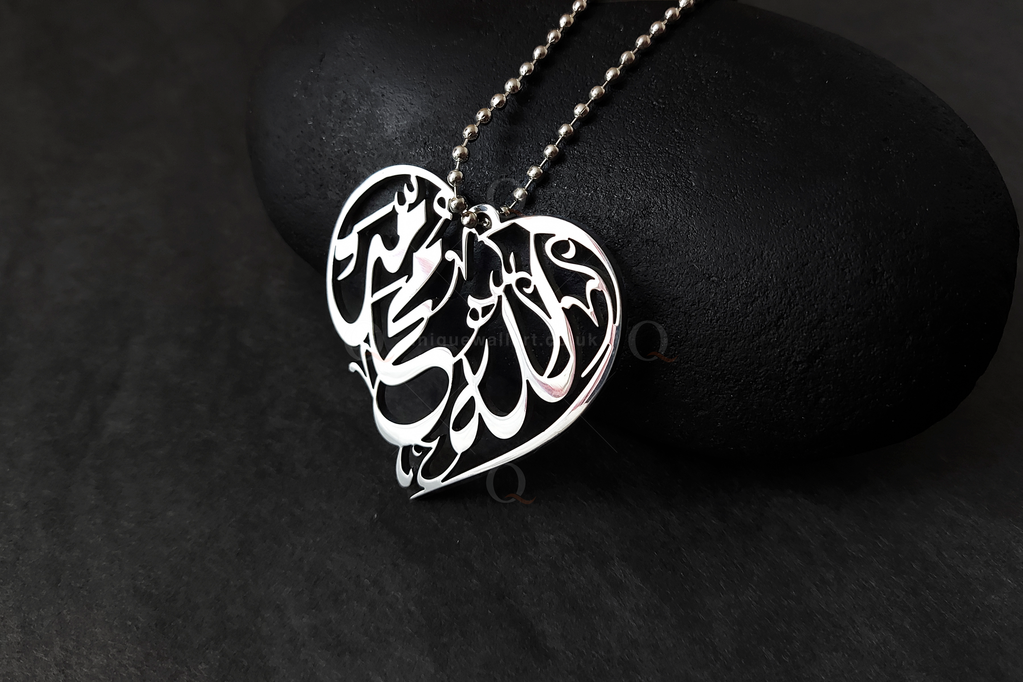 Allah Muhammad Heart Shape Stainless Stee Car Hang