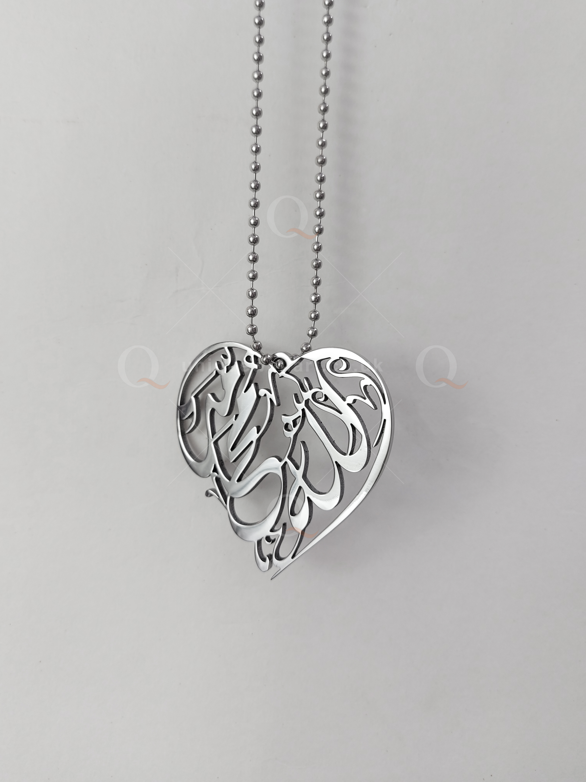 Allah Muhammad Heart Shape Stainless Stee Car Hang