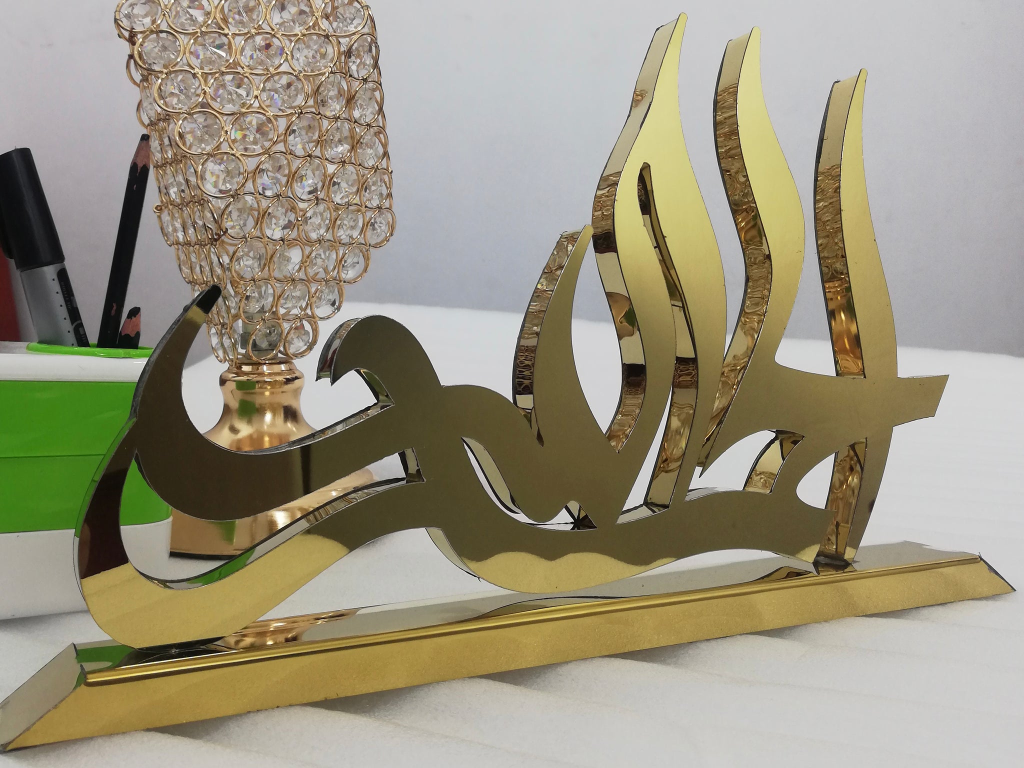 Alhamdulillah Table Decor 3D Stainless Steel Islamic Calligraphy