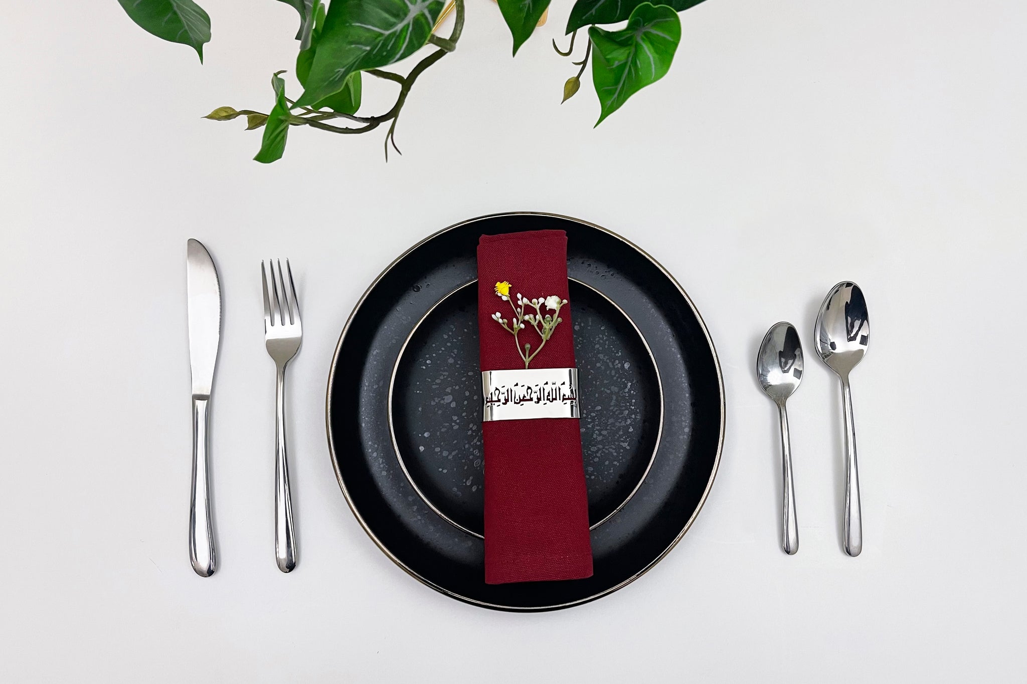 Bismillah Napkin Rings Set of 4 Luxury islamic Table Decor