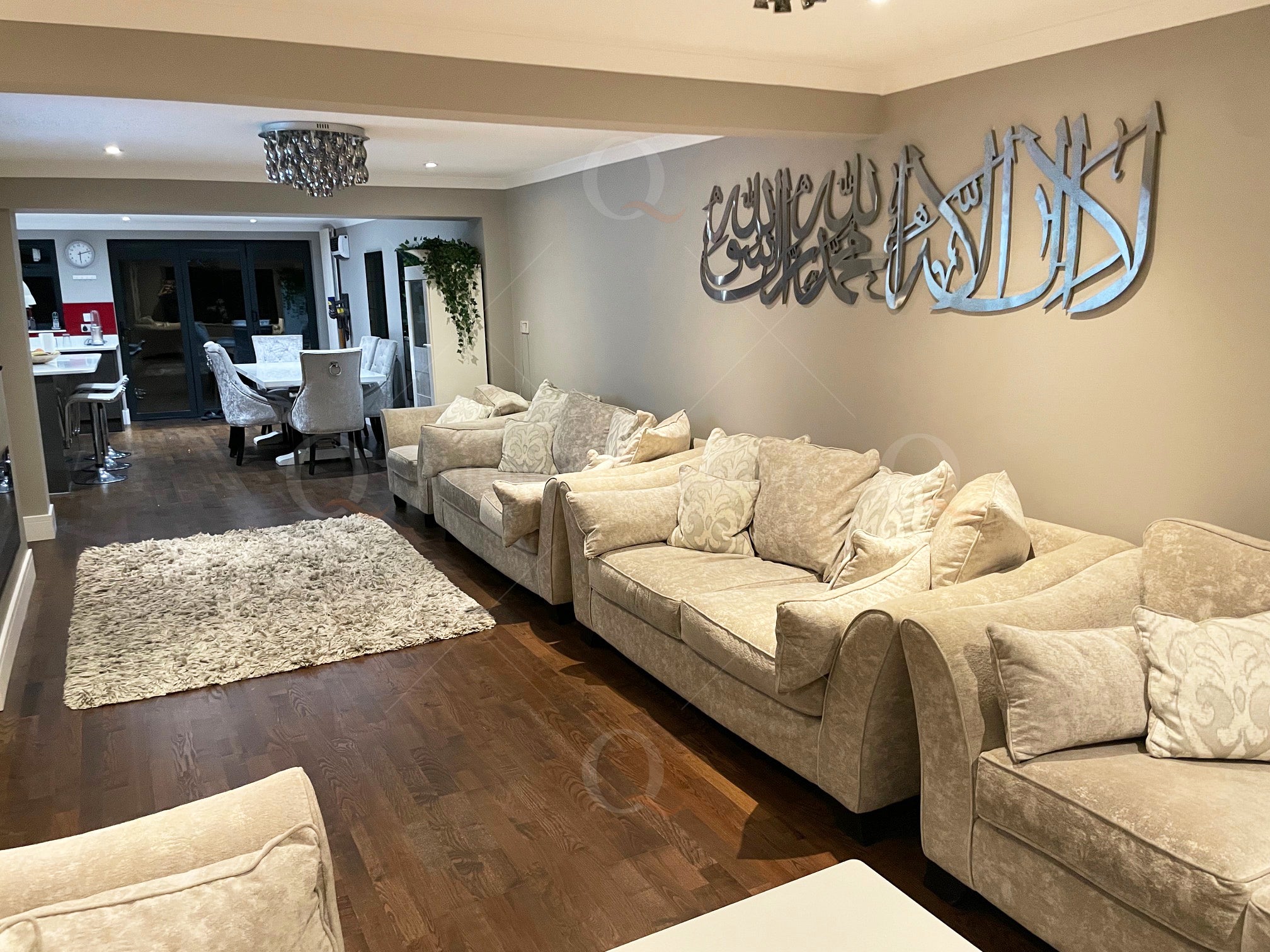 Shahada Kalima Calligraphy Arabic Islamic 3D Stainless Steel Wall Art