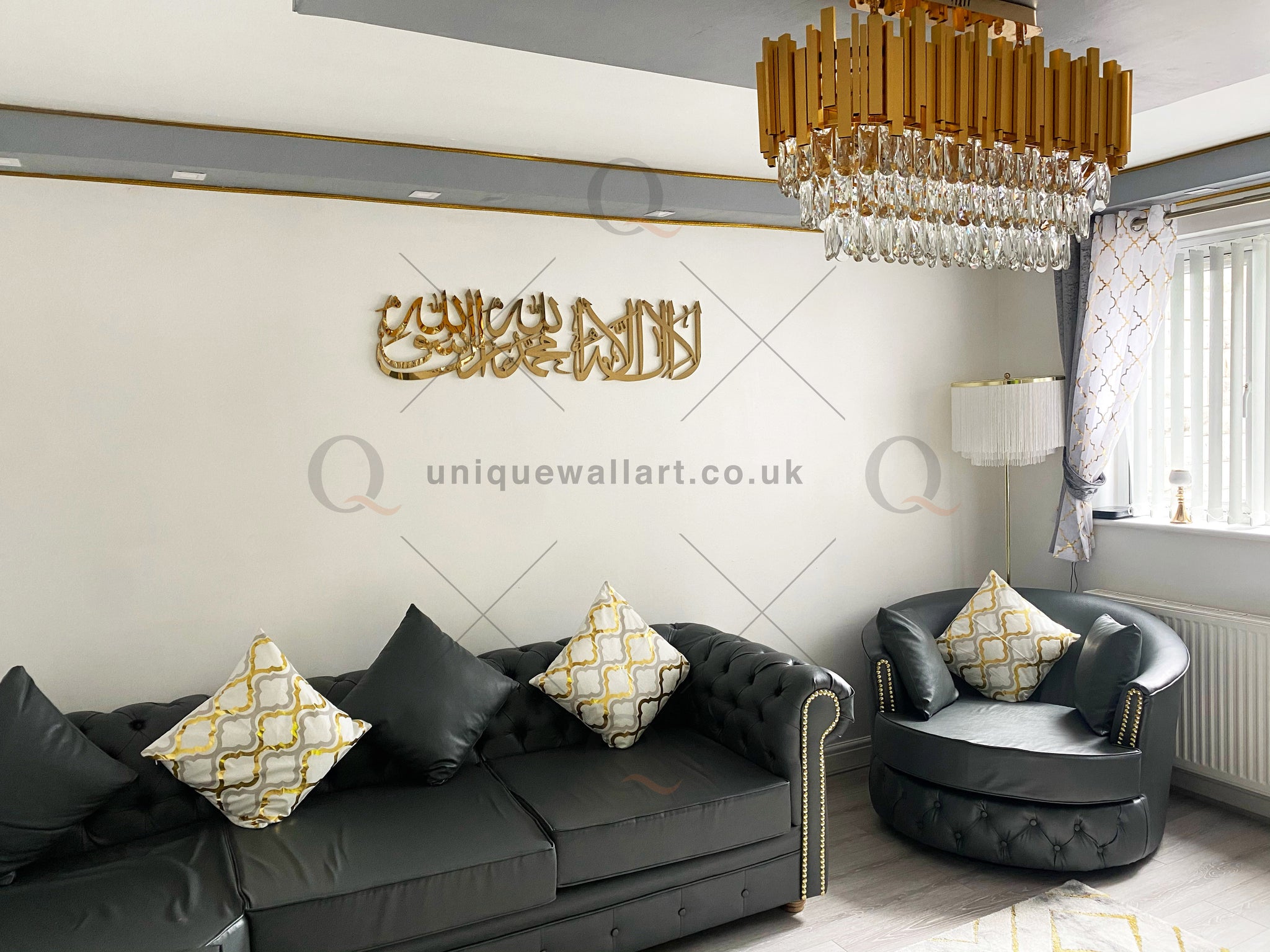 Shahada Kalima Calligraphy Arabic Islamic 3D Stainless Steel Wall Art