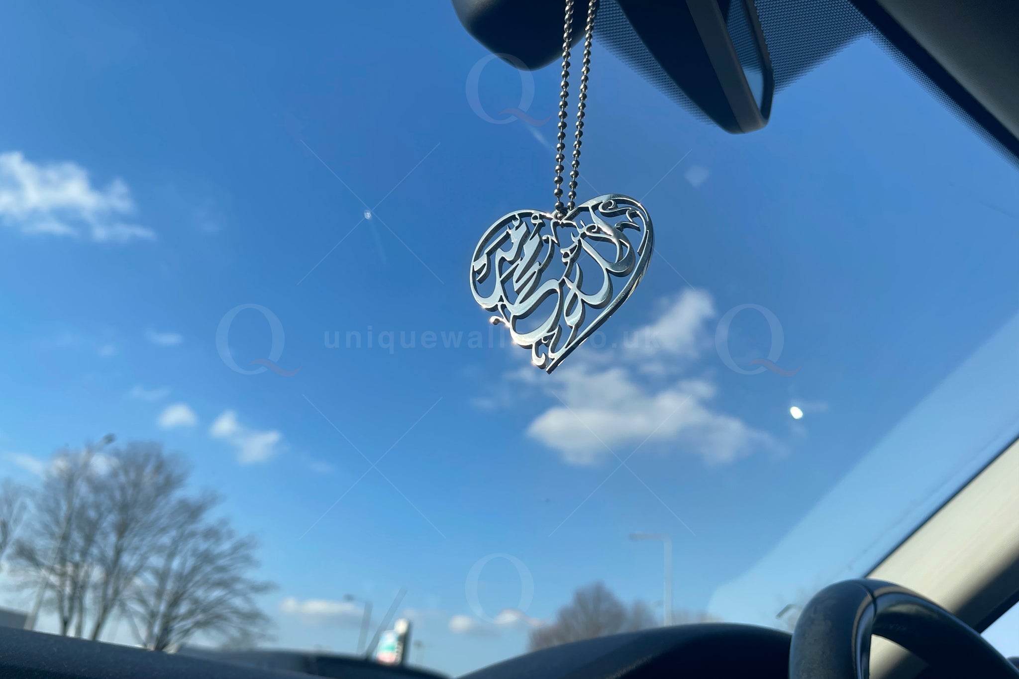 Allah Muhammad Heart Shape Stainless Stee Car Hang