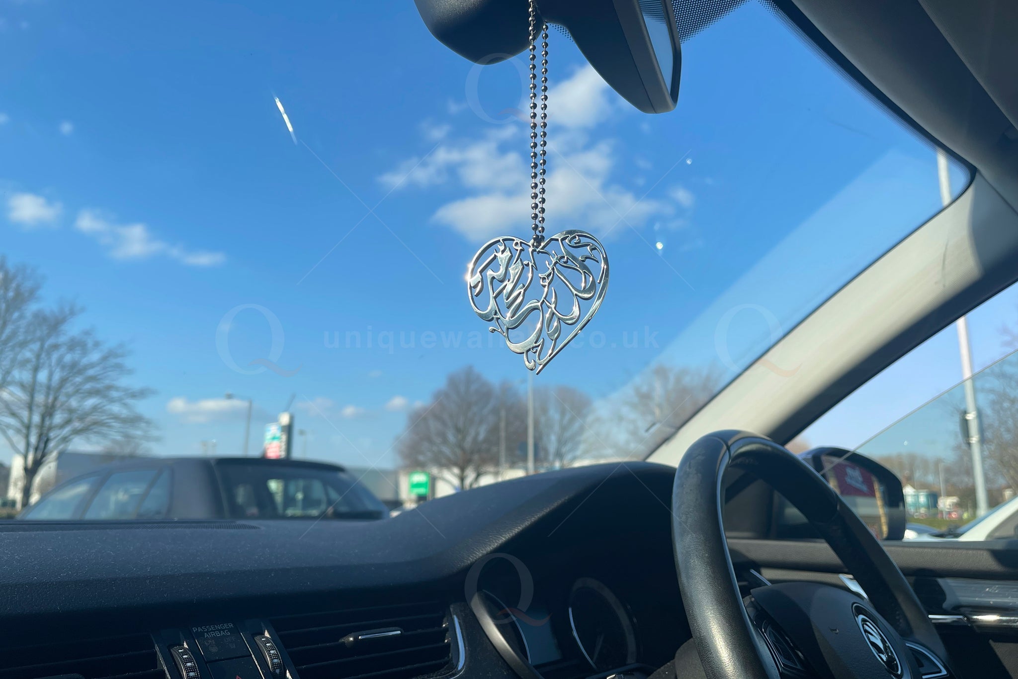 Allah Muhammad Heart Shape Stainless Stee Car Hang