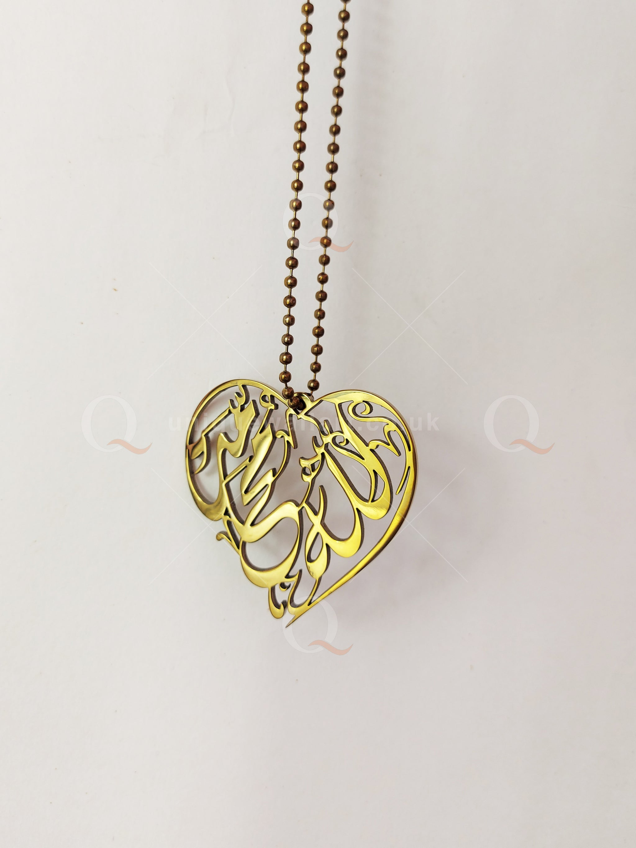 Allah Muhammad Heart Shape Stainless Stee Car Hang