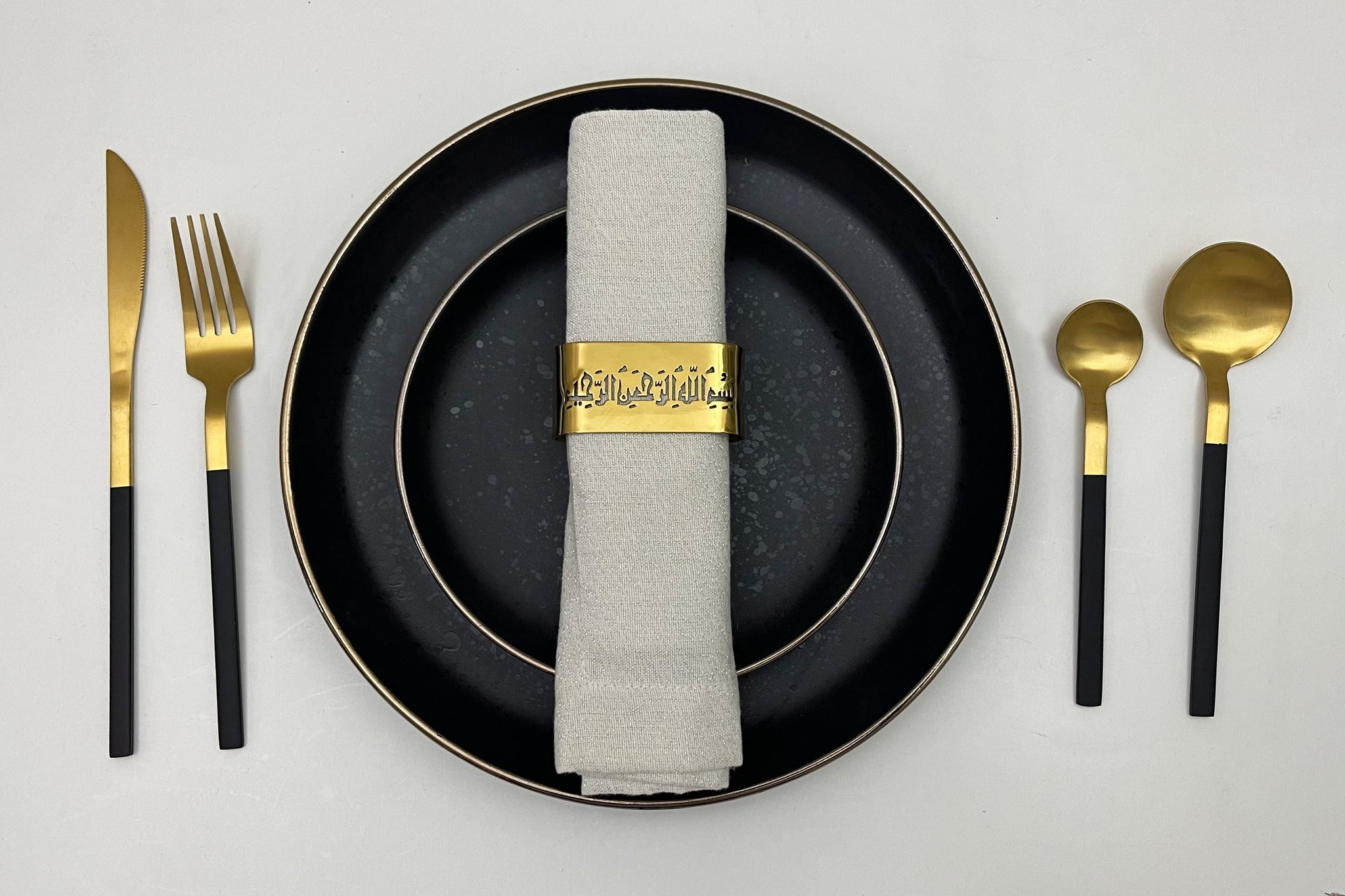Bismillah Napkin Rings Set of 4 Luxury islamic Table Decor