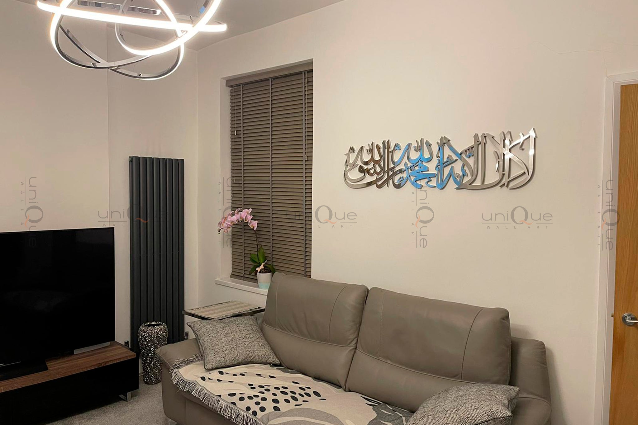 Shahada Kalima Calligraphy Arabic Islamic 3D Stainless Steel Wall Art