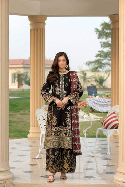 Midnight Majestic – Embroidered 3-Piece Set