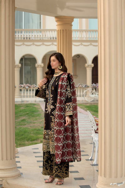 Midnight Majestic – Embroidered 3-Piece Set