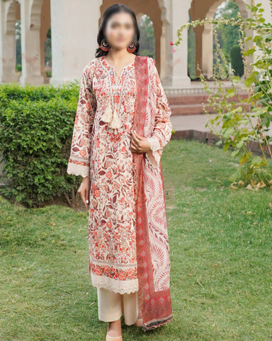Classic Peach – Traditional Embroidered 3-Piece Set