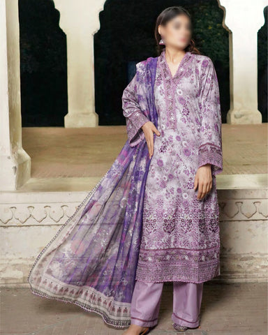 Soft Purple – Traditional Embroidered 3-Piece Set