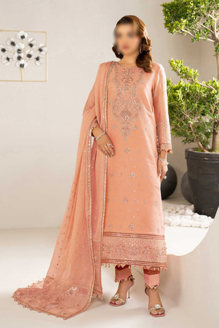 Peach – Traditional Embroidered 3-Piece Set