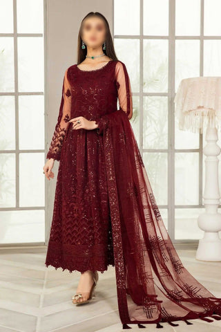Mehroon – Traditional Embroidered 3-Piece Set