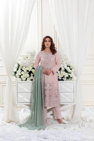 Modern Traditional Wear - Embroidered 3-Piece Set