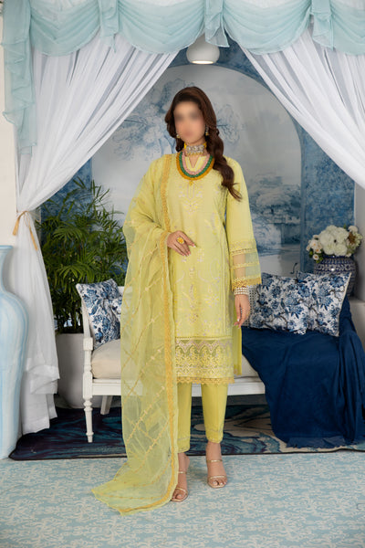 Lemon Glow – Traditional Embroidered 3-Piece Set