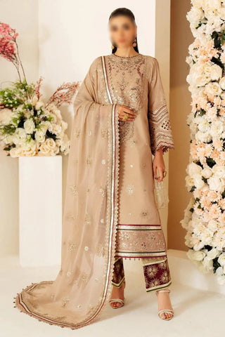 Soft Tan – Traditional Embroidered 3-Piece Set