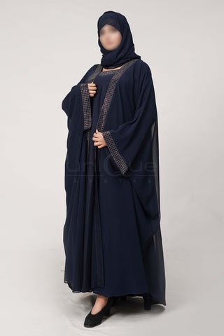 Chiffon Batwing Blue Abaya