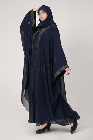 Chiffon Batwing Blue Abaya