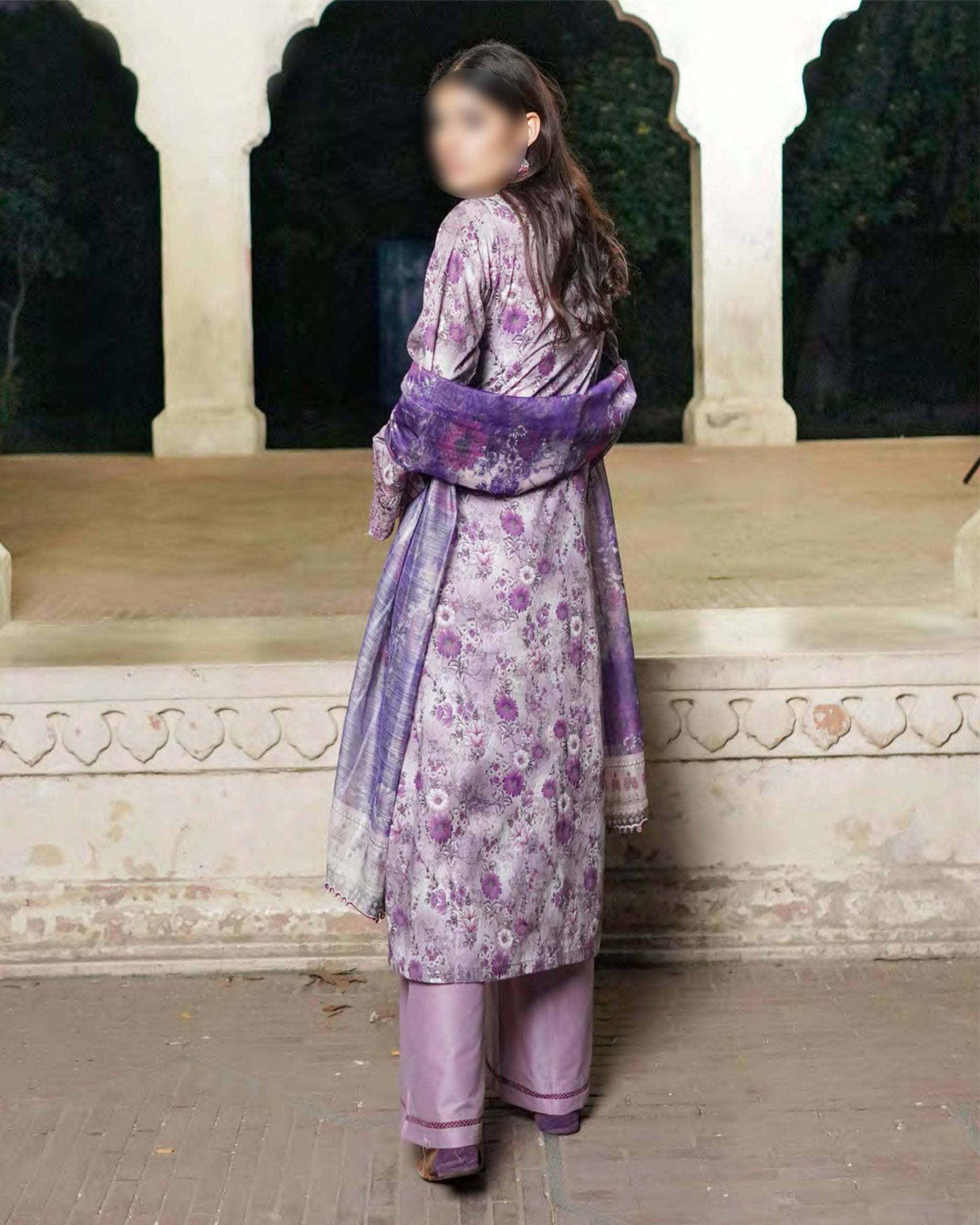 Soft Purple – Traditional Embroidered 3-Piece Set