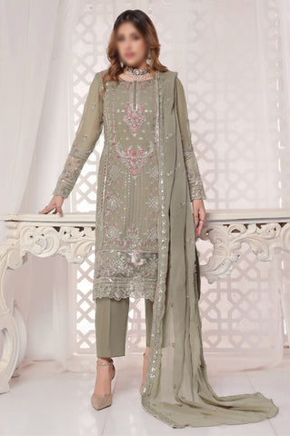 Luxury Sage  – Traditional Embroidered 3-Piece Set