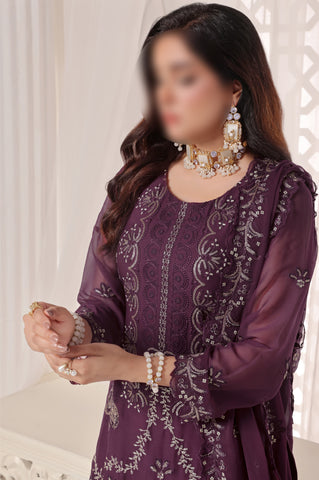 Purple – Traditional Embroidered 3-Piece Set