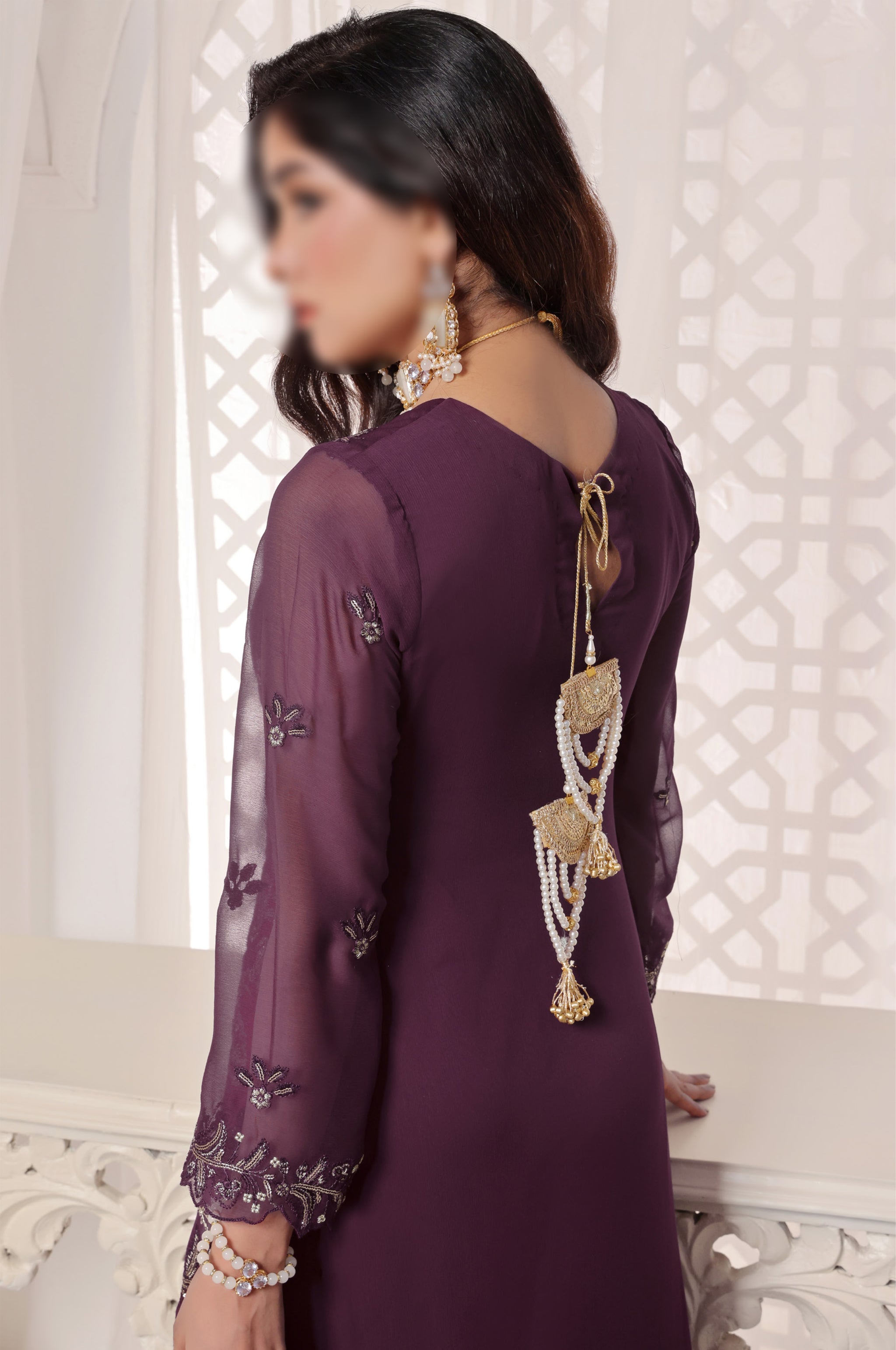 Purple – Traditional Embroidered 3-Piece Set