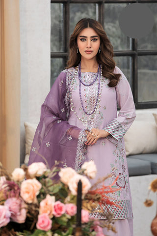 Purple Traditional Wear - Embroidered 3-Piece Set