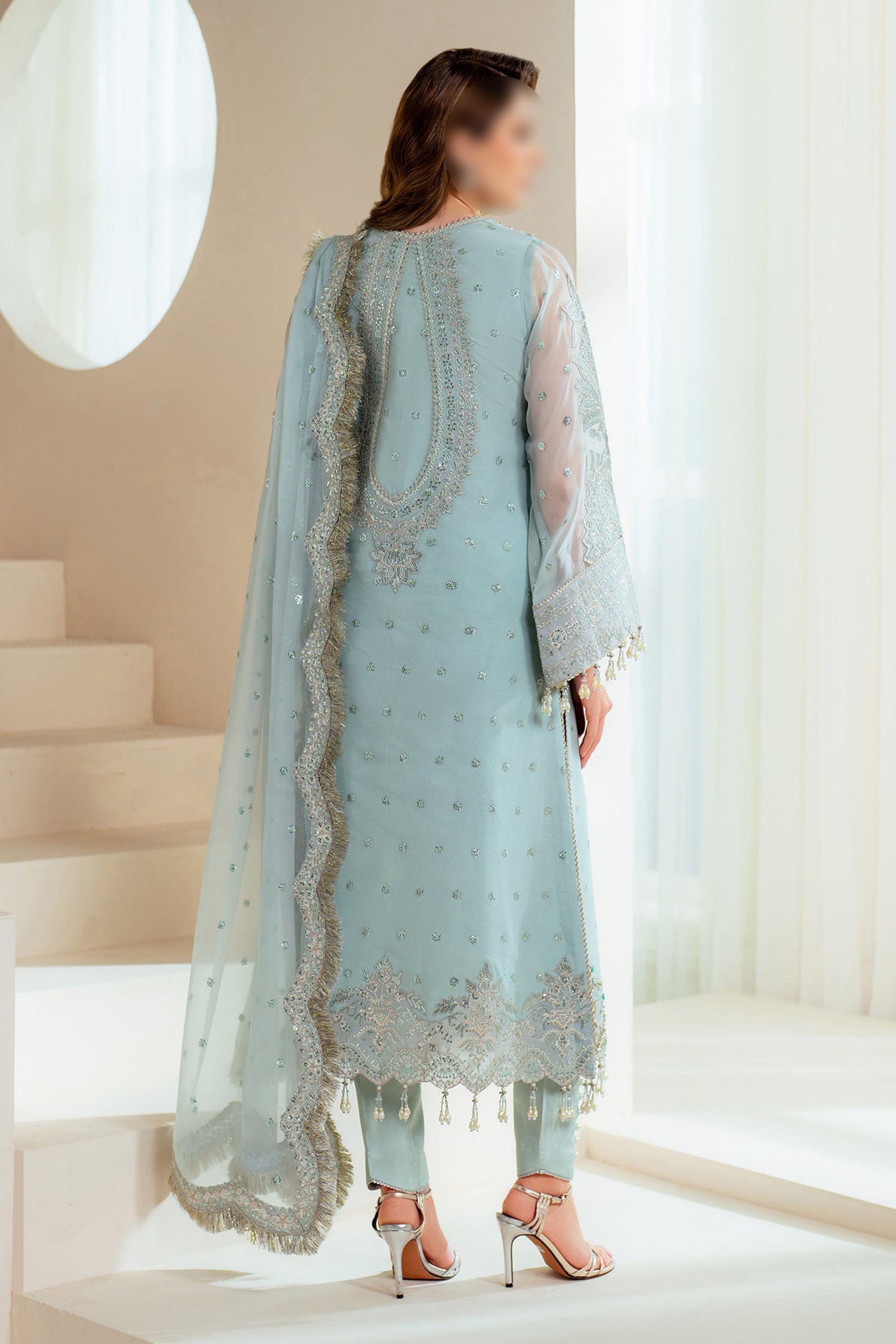Sky Blue – Traditional Embroidered 3-Piece Set