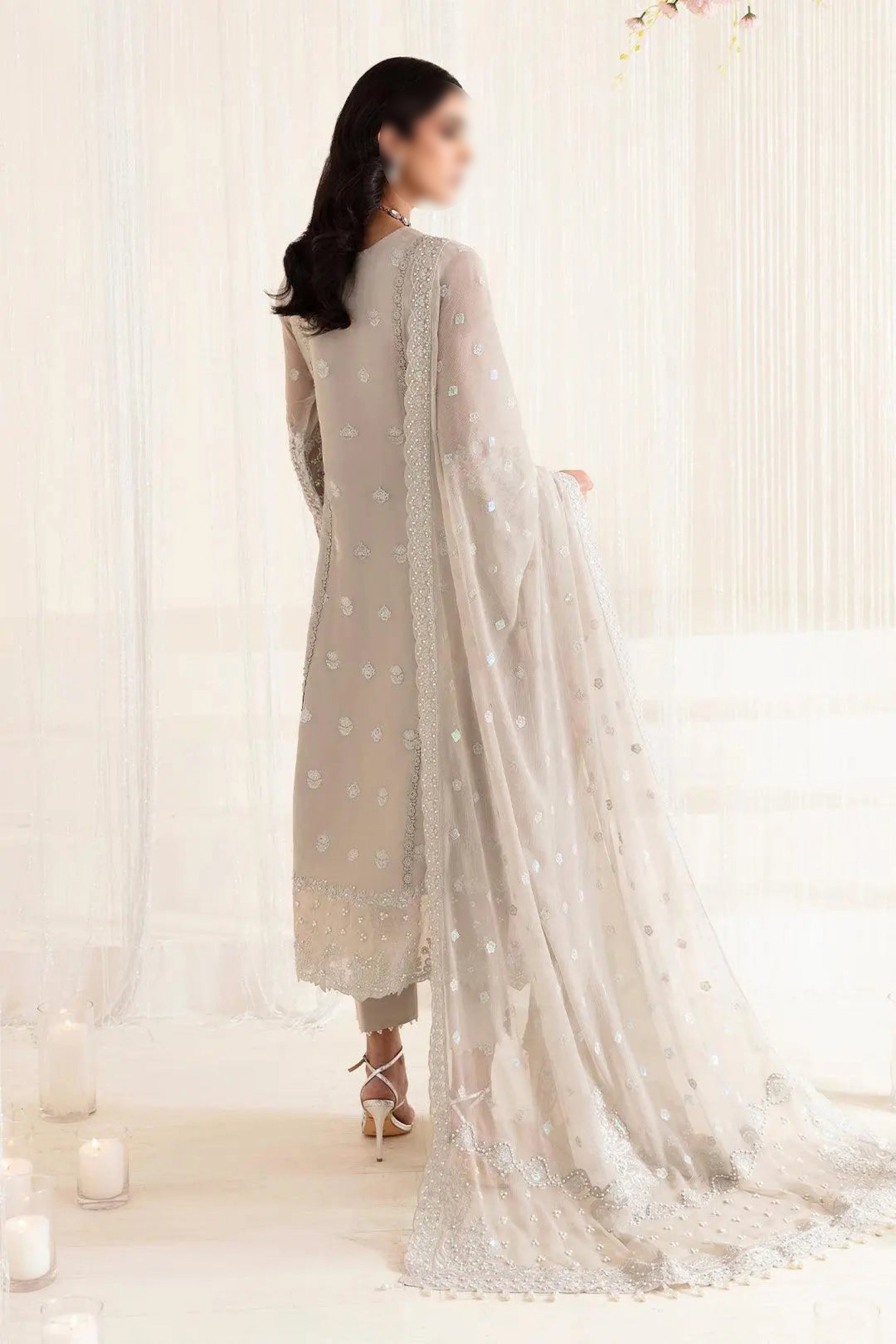 Soft Taupe – Traditional Embroidered 3-Piece Set