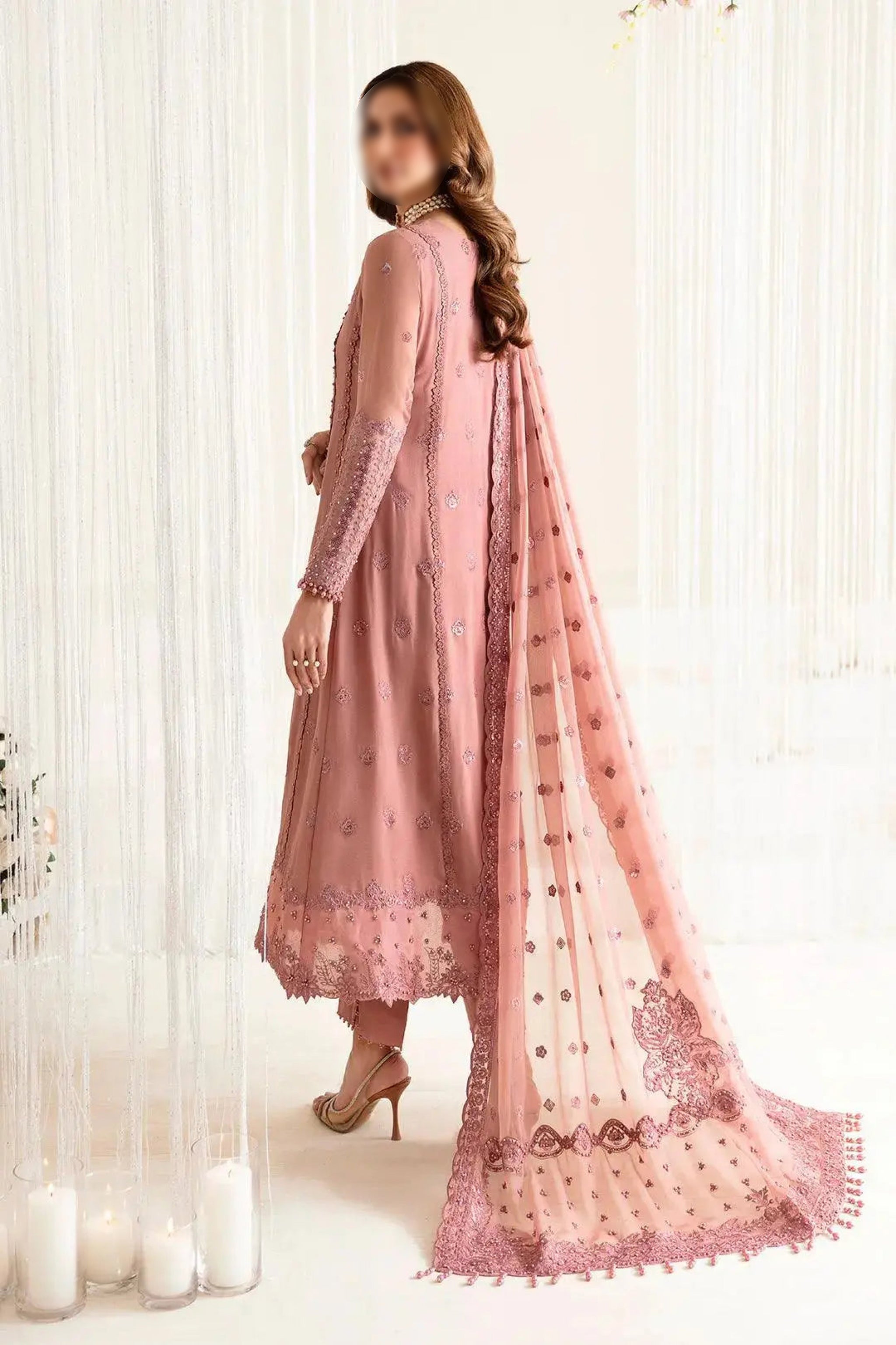 Dusty Rose – Traditional Embroidered 3-Piece Set