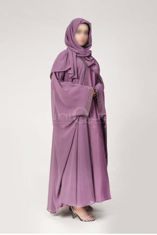 Chiffon Batwing Purple Abaya