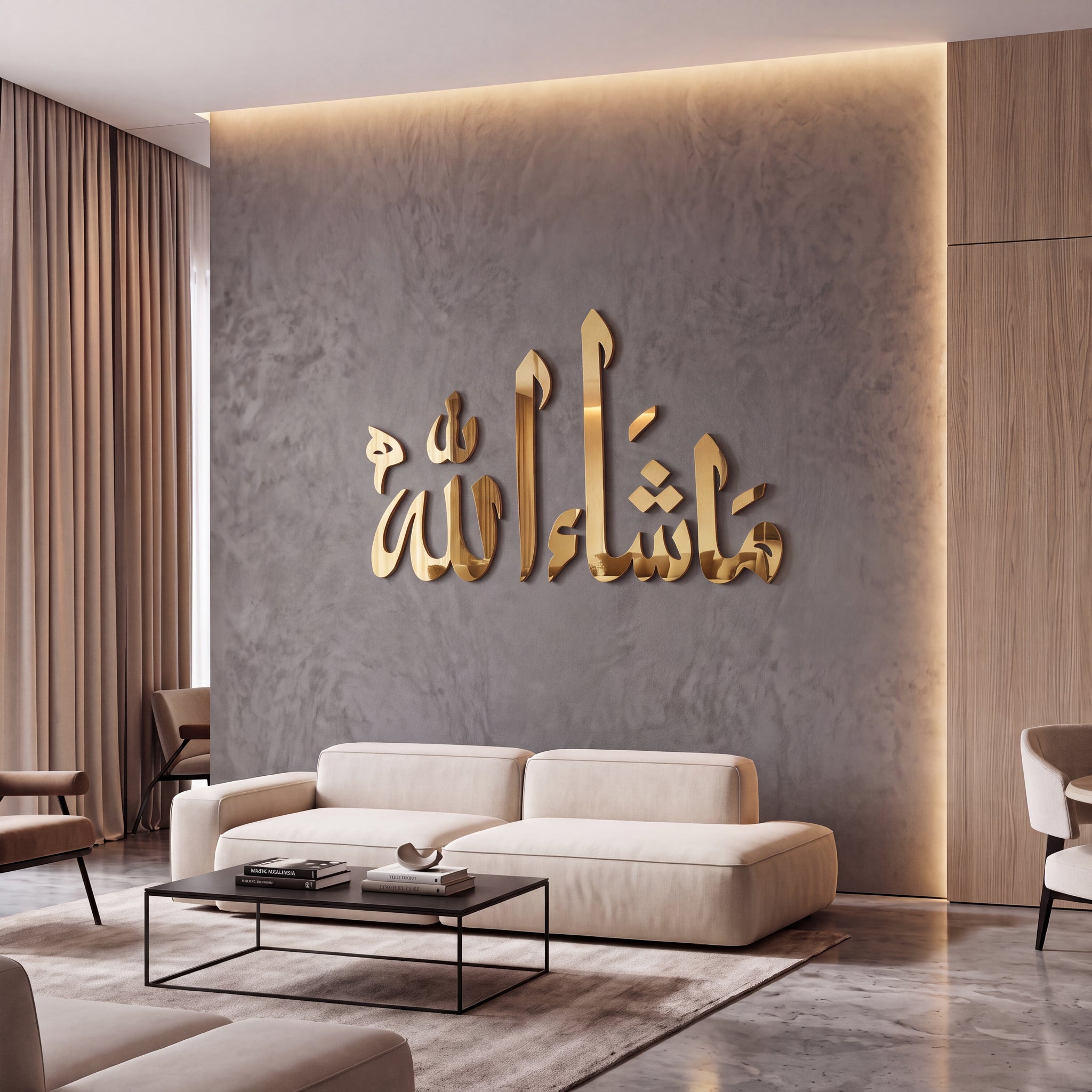 MashAllah 3D Stainless Steel Calligraphy Wall Art