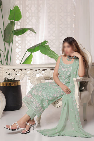 Sea Green – Traditional Embroidered 3-Piece Set