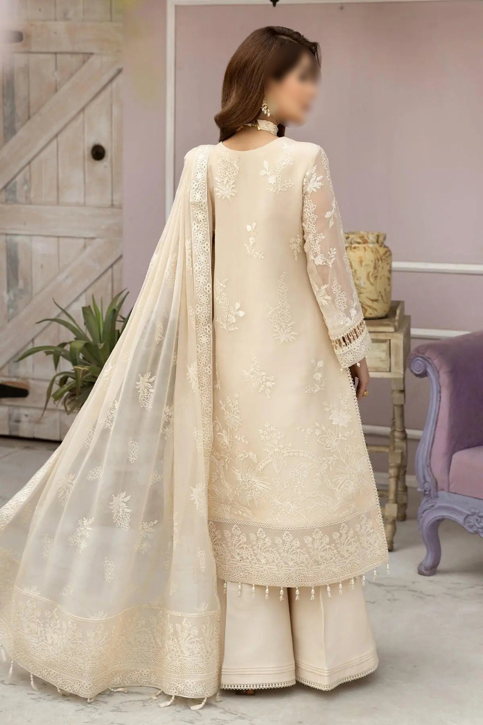 Beige – Traditional Embroidered 3-Piece Set