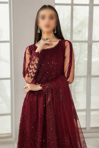 Mehroon – Traditional Embroidered 3-Piece Set