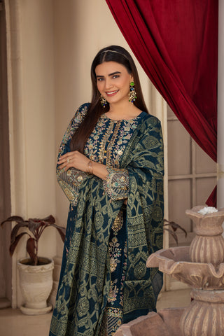 Zinc Traditional Wear - Embroidered 3-Piece Set